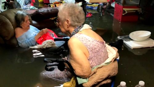 The residents of a retirement village in Houston had to contend with rising flood waters. (Twitter)