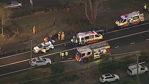 The young woman died at the scene and her father was taken to hospital in a critical condition. Picture: 9NEWS.