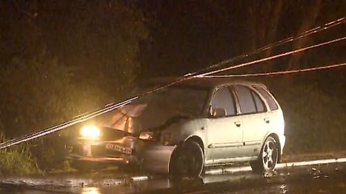 The difficult conditions saw a number of crashes on Sydney's roads overnight. (9NEWS)