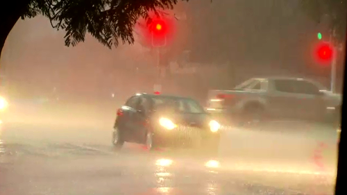 Severe thunderstorms have this afternoon lashed large parts of south east Queensland, with reports of 5cm hail and 70km/h winds the result of a "very dangerous" storm supercell. 