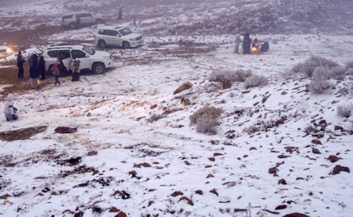 Saudi desert snow