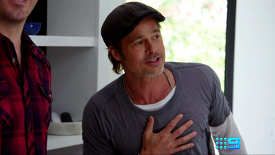 Brad Pitt as seen on Nine's new series, Celebrity IOU. 