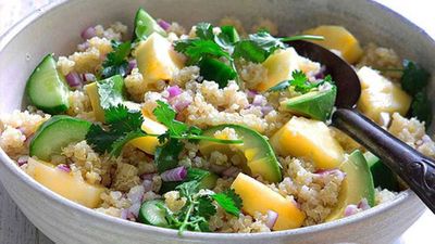 Quinoa salad with pineapple and coriander