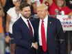 Republican vice presidential candidate Sen. JD Vance, R-Ohio, left, and Republican presidential candidate former President Donald Trump