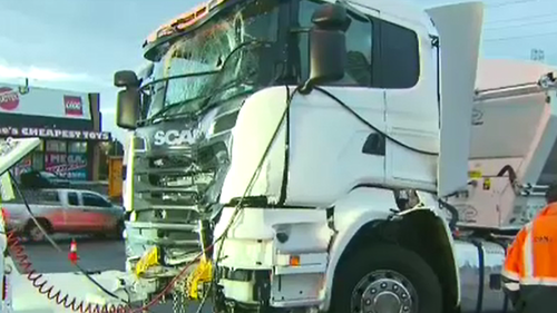 A truck crash on Sydney Road is causing serious traffic delays this morning. (9NEWS)