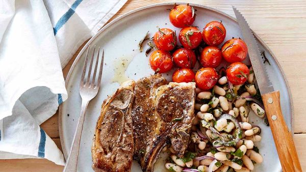 Lamb forequarter chops with roasted tomatoes and white bean salad recipe for We Love Our Lamb