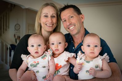 Leonie and Pete with their triplets