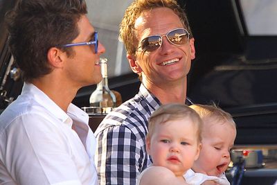 ...with partner David Burtka with their twins Gideon and Harper.