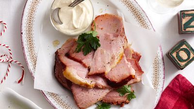 Leg ham slices with aioli