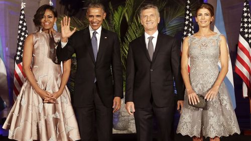 The Argentinian president and first lady with the Obamas.