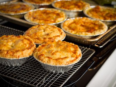 chicken pies cooling