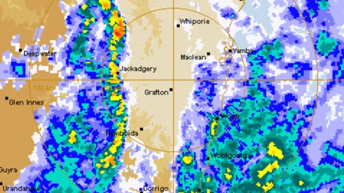 Rainfall radar for northern NSW.