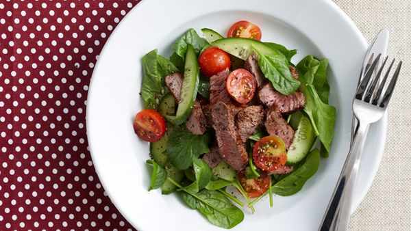 Smoky paprika steak salad for $10