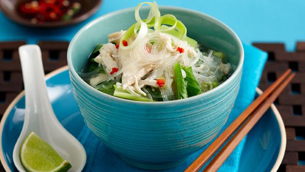 Crab and noodle soup