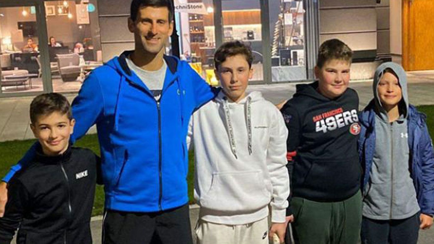 Novak Djokovic Plays Street Tennis With Kids In Belgrade