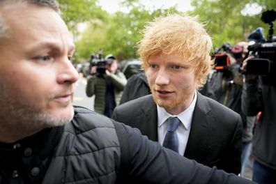 Recording artist Ed Sheeran arrives to New York Federal Court as proceedings continue in his copyright infringement trial, Thursday, May 4, 2023, in New York 