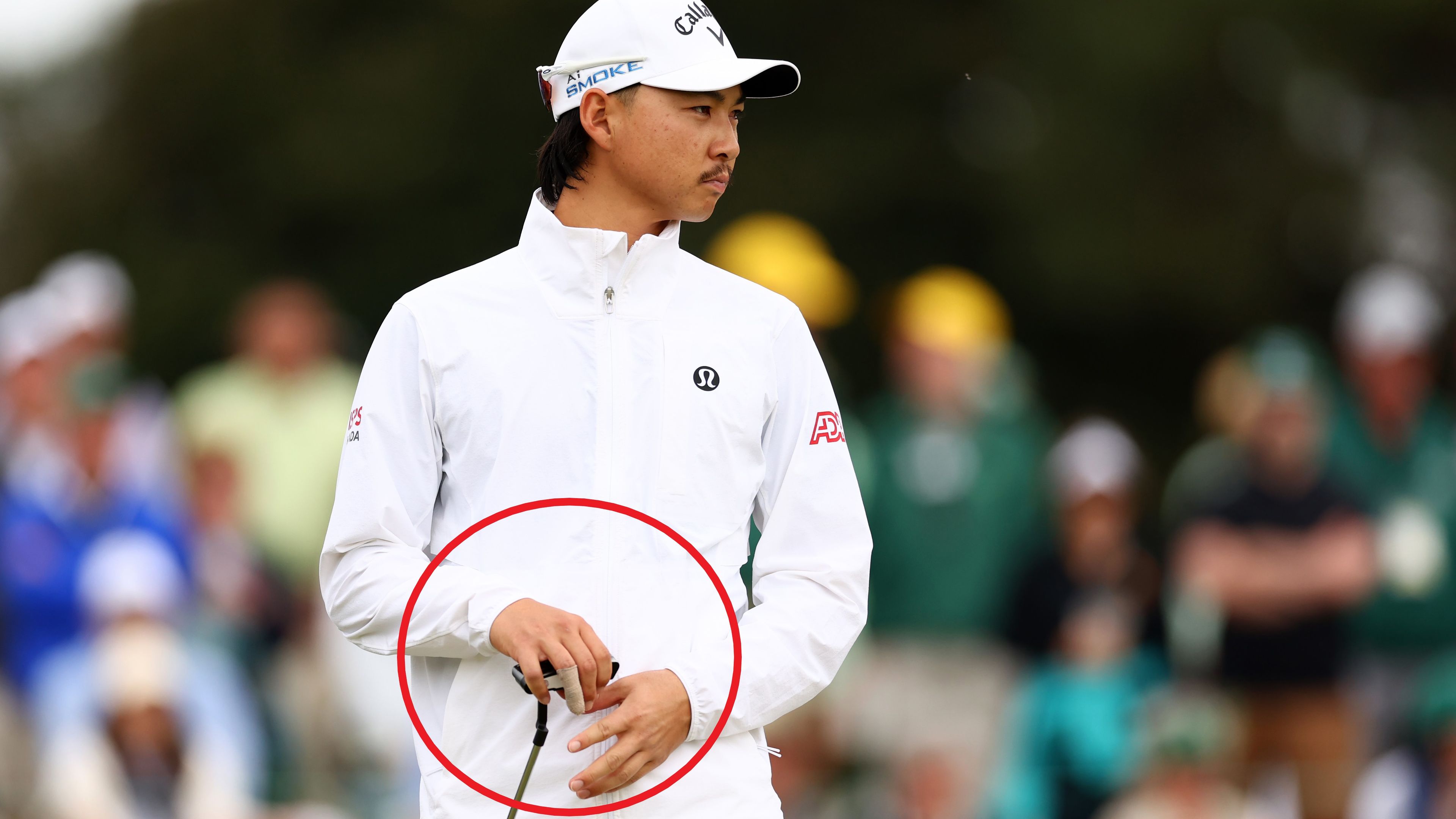 Min Woo Lee during a Masters practice round at Augusta National.