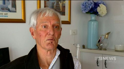 The former Australian Test leg spinner Bob "dutchy" Holland spoke to 9NEWS after the attack. Picture: 9NEWS