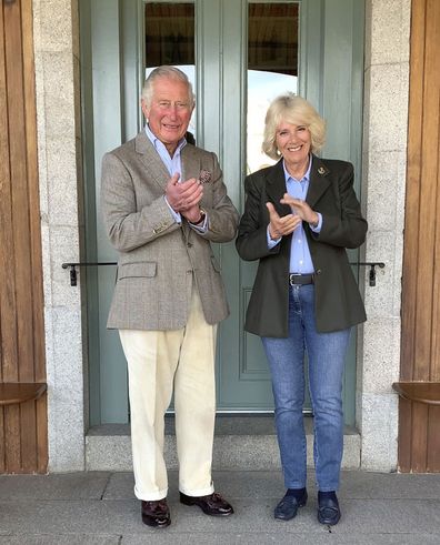 Prince Charles and Camilla Duchess of Cornwall Clap for Carers Birkhall Scotland, May 2020