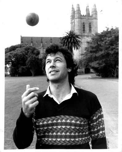 Imran Khan at St John's Oval, Sydney University, yesterday..... preparing for his first grade match. October 22, 1984. (Photo by Antonin Cermak/Fairfax Media).