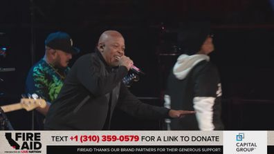 Dr. Dre performs at FireAid LA Benefit Concert.