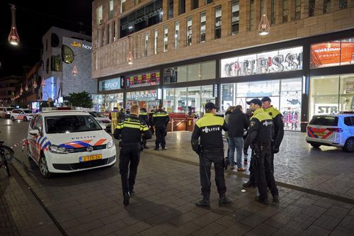 Police are on scene after three people were stabbed at a shopping street in The Hague, Netherlands.