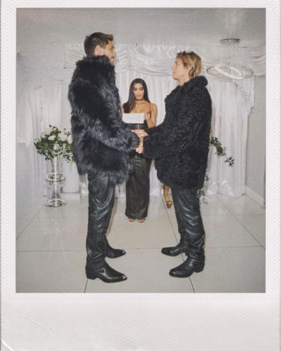 Lukas Gage and Chris Appleton and Kim Kardashian