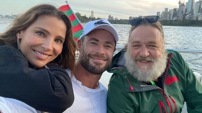 Russell Crowe, Chris Hemsworth, Elsa Pataky, Sydney harbour cruise