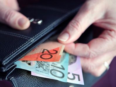 Stock photo of wallet with Australian money