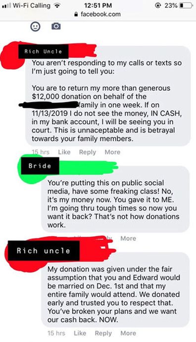 Bride cancels wedding after donations of AU $43,000 reddit thread 6