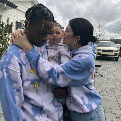 Kylie Jenner, Travis Scott and their daughter Stormi.