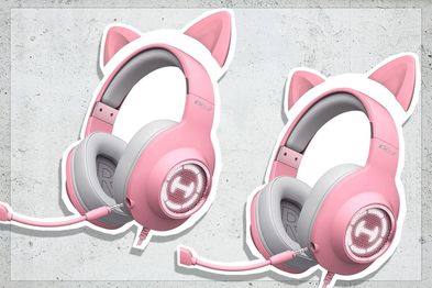 9PR: Edifier G2 II Cat Ear PC Gaming Headset, Pink
