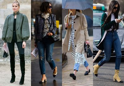 We're only 15 days into winter and if you're already feeling
you've exhausted your wardrobe, join the club. But instead of hitting the shops
for a new buy,
take some time to reinvent what you already have. Here, we look to the streets to bring you four different ways of wearing your jeans. From DIY hack jobs to artful tucking, these street stylers prove a small change can add life to a weary winter closet.