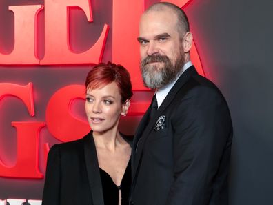 Lily Allen and David Harbour attend the "Stranger Things: The First Shadow" World Premiere at the Phoenix Theatre on December 14, 2023 in London, England.