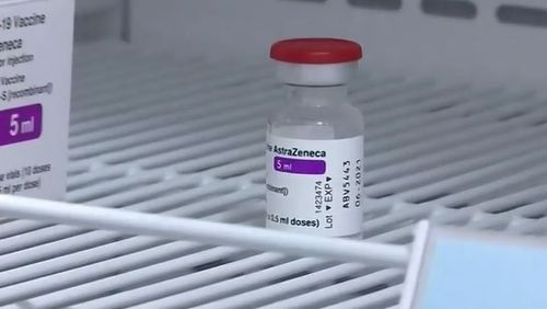 A vial of AstraZeneca vaccine.