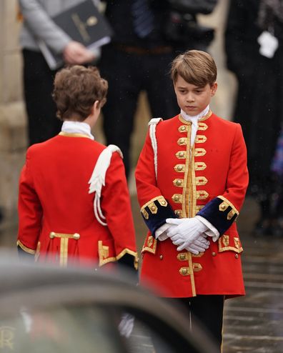 Prince George outside Westminster Abbey, London, ahead of the coronation of King Charles III and Queen Camilla on Saturday. Picture date: Saturday May 6, 2023. (Photo by Joe Giddens/PA Images via Getty Images)