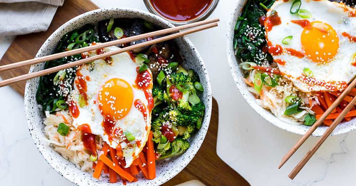 Vegetarian bibimbap bowls recipe - 9Kitchen