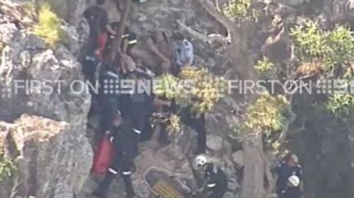 A CareFlight helicopter had to be called due to the man's position. (9NEWS)
