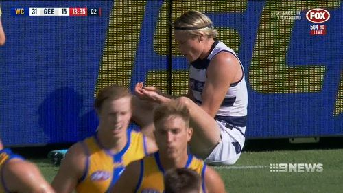 Both players had to come off the field under of the blood rule. (9NEWS)