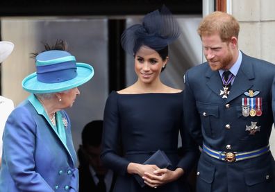 Harry and Meghan with Her Majesty