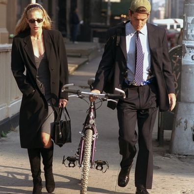 Newlywed John F Kennedy Jr. and Carolyn Bessette Kennedy in New York