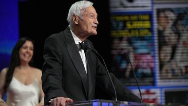 FILE - Roger Corman addresses the audience during the awards ceremony of the 76th international film festival, Cannes, southern France, Saturday, May 27, 2023. Corman, the Oscar-winning King of the Bs who helped turn out such low-budget classics as Little Shop of Horrors and Attack of the Crab Monsters and gave many of Hollywood&#x27;s most famous actors and directors an early break, died Thursday, May 9, 2024. He was 98. (AP Photo/Daniel Cole, File)