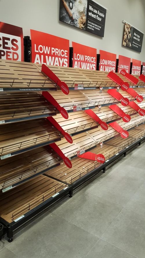 The shelves in Coles are "absolutely bare". 