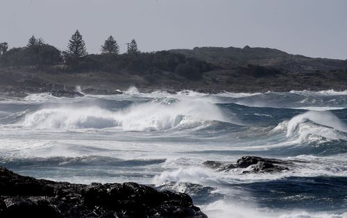 A severe weather warning is in place with hazardous surf also battering the NSW coastline.