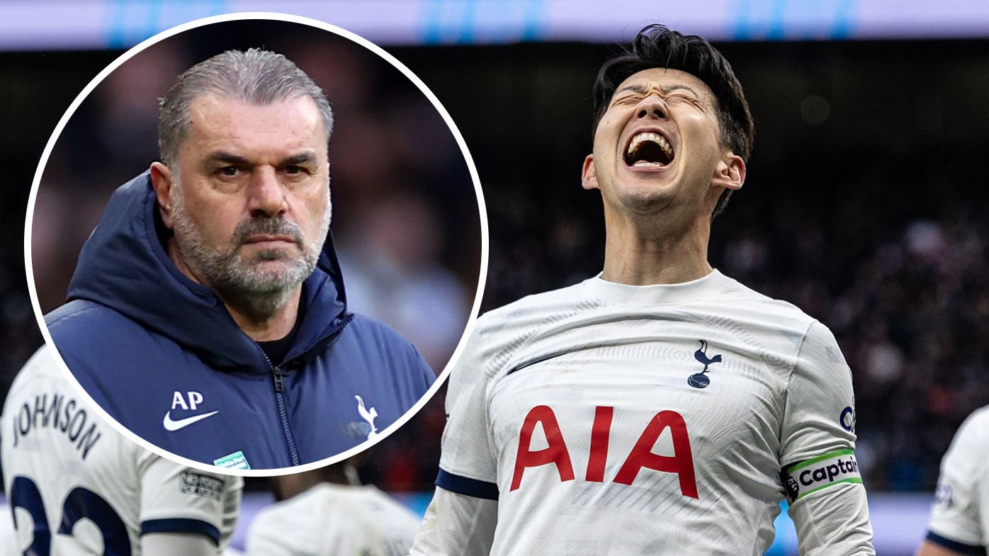 Son Heung-min and Ange Postecoglou inset.