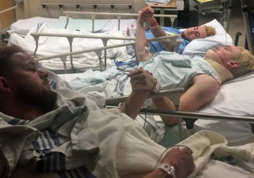 Three survivors of the crash recover in hospital. (Photo: Twitter). 