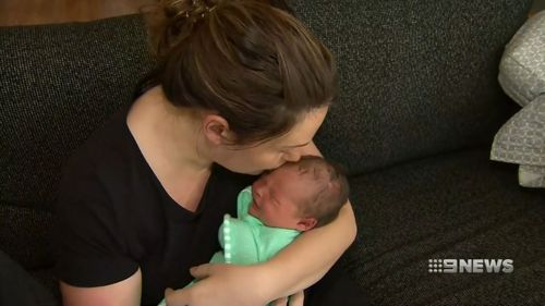 Baby Mitchell with mum, Amanda.