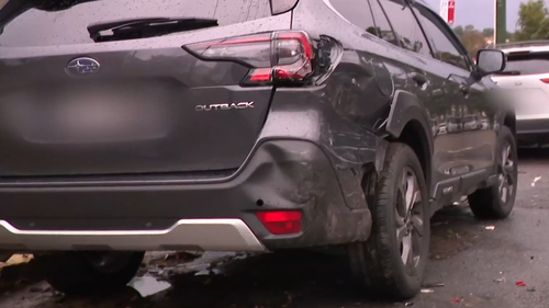CCTV has captured the moments after sacked Fox Sports reporter James Hooper allegedly crashed into three parked cars while drunk in Sydney.