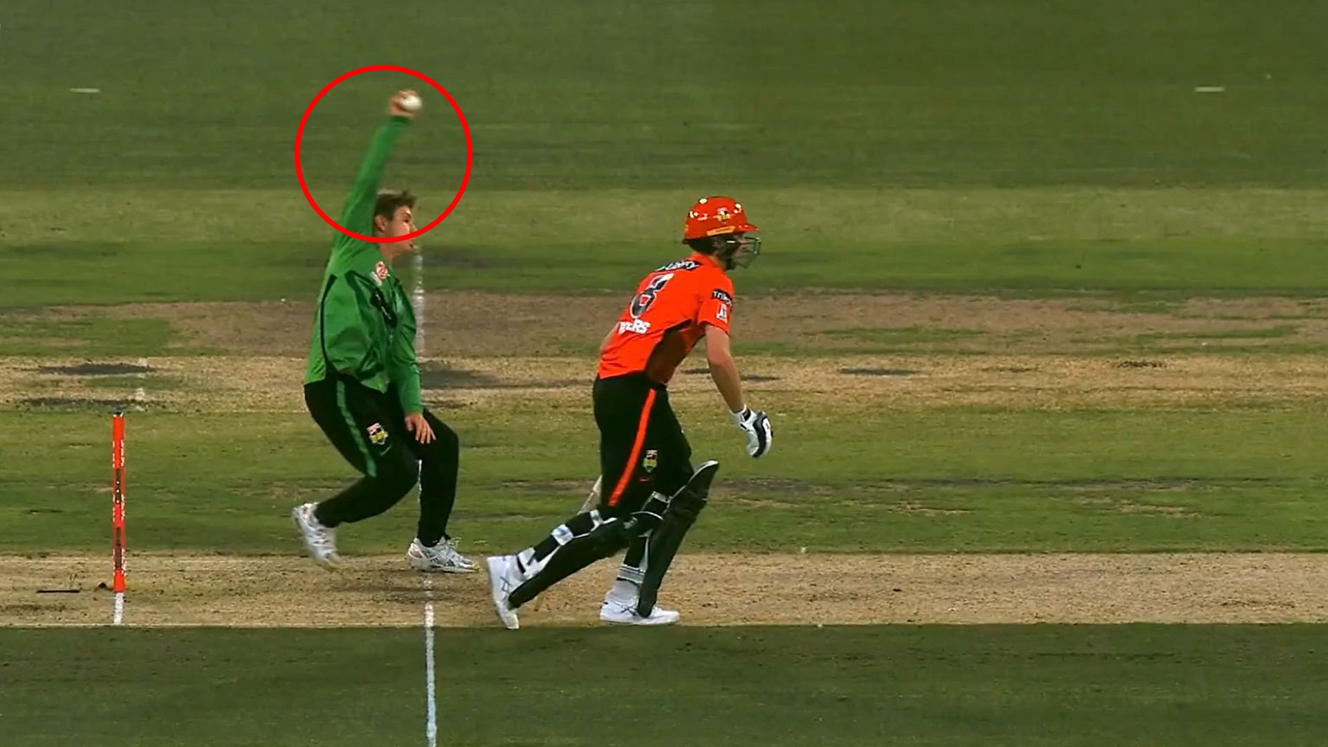 Adam Zampa had reached the top of his bowling action when Tom Rogers had left his crease.