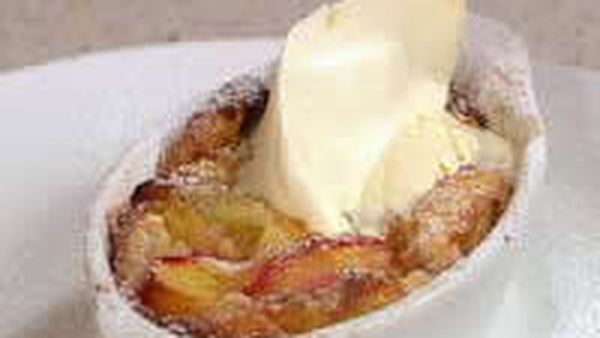 Nectarine And Almond Batter Pudding